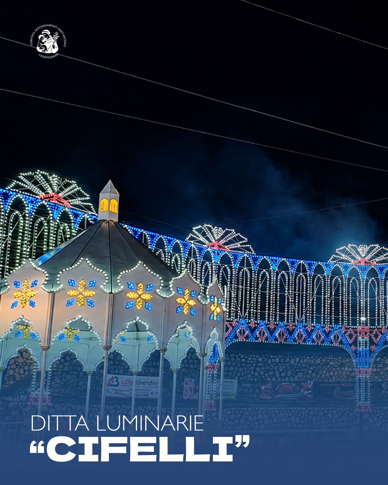 Le luminarie della festa di Sant'Antonio a Casapesenna